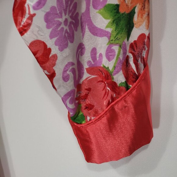 Victoria's Secret  Floral Longsleeve Robe  Satin finish  Belt Tie  Size M/L - Picture 6 of 7